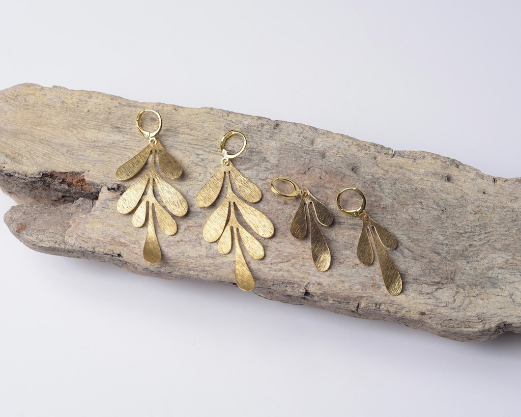 Olive Leaf-Gold Earrings