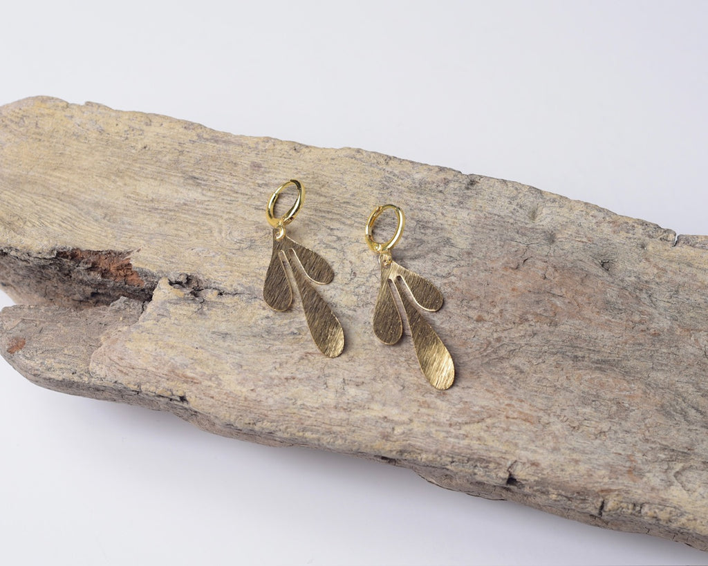 Olive Leaf-Gold Earrings
