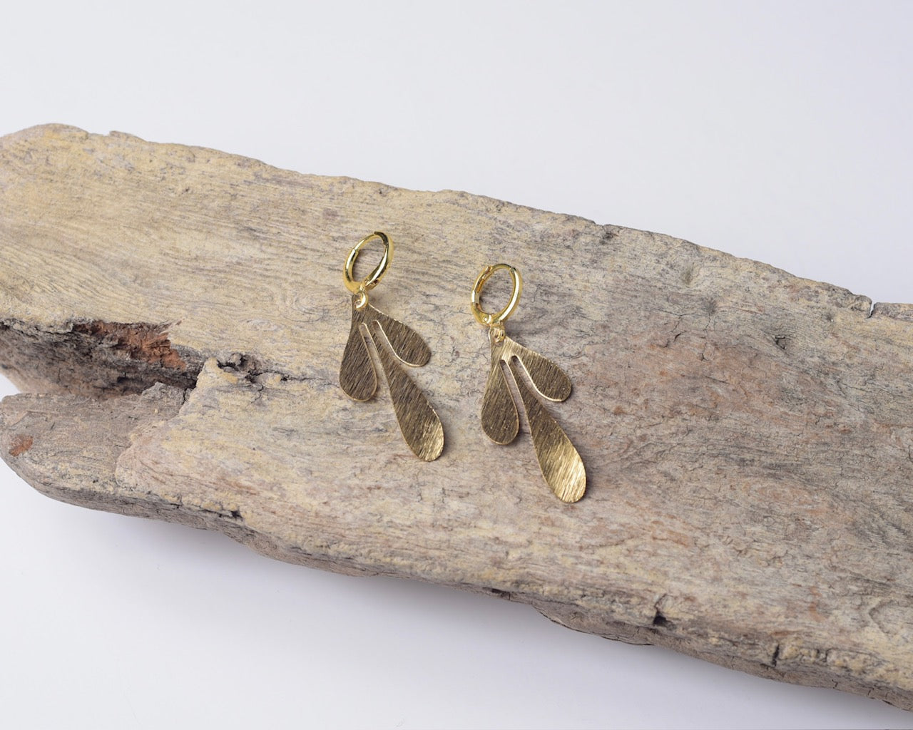 Olive Leaf-Gold Earrings