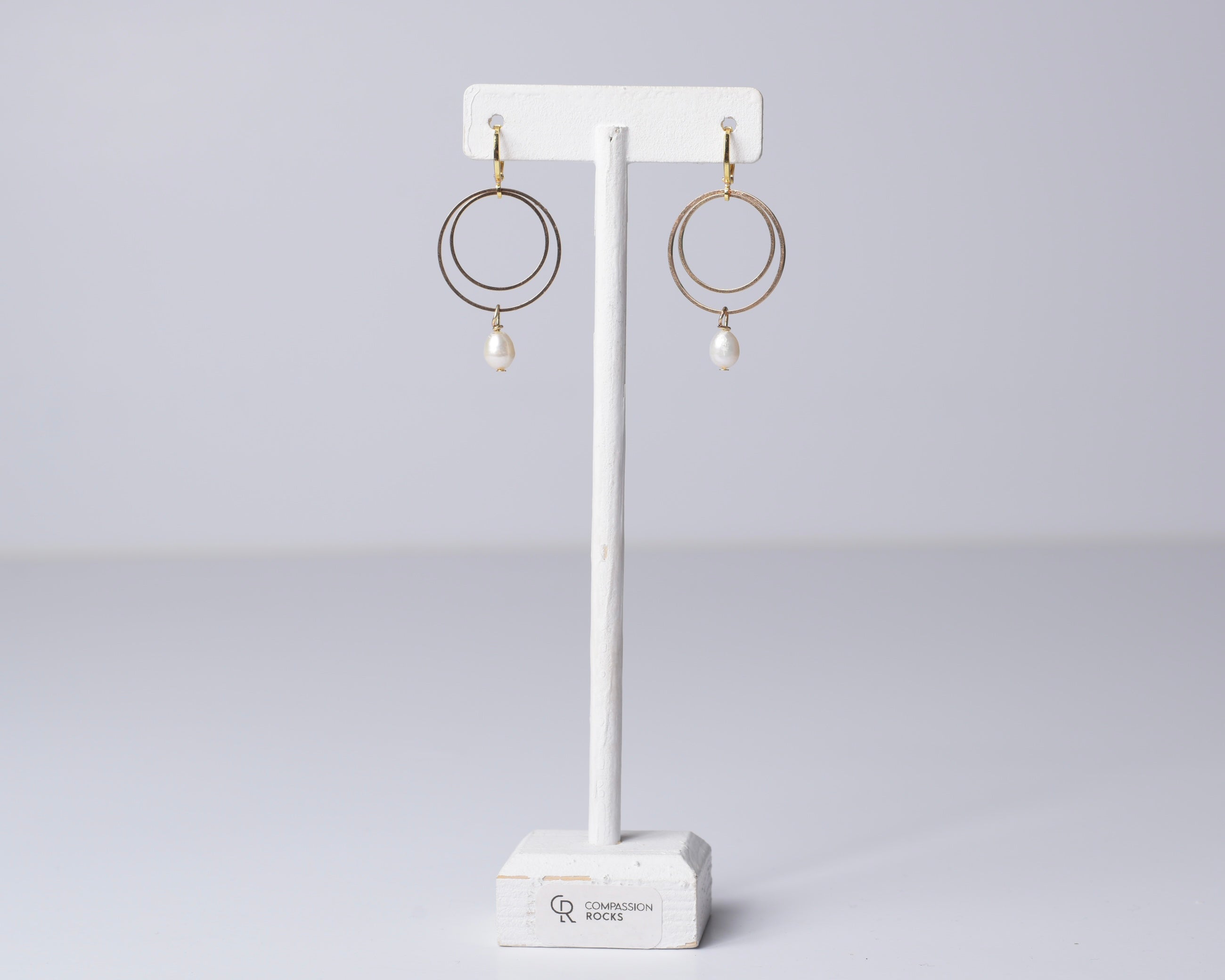 Double Golden Hoops w/ or w/out Pearl