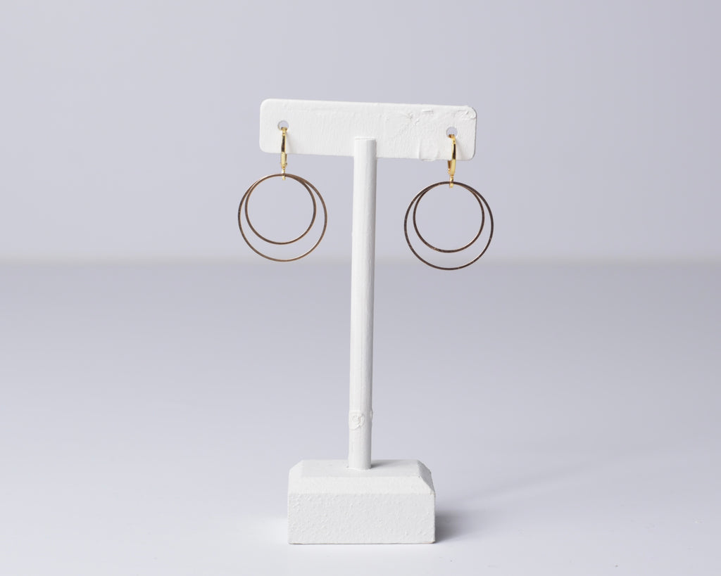 Double Golden Hoops w/ or w/out Pearl
