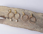 Double Golden Hoops w/ or w/out Pearl