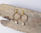 Double Golden Hoops w/ or w/out Pearl