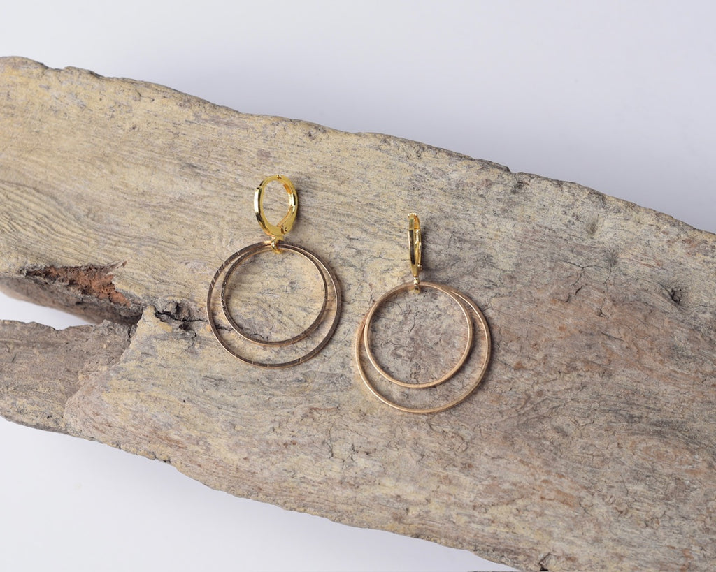 Double Golden Hoops w/ or w/out Pearl