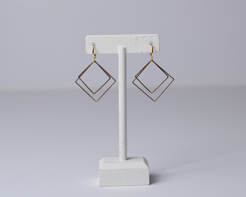 Square Hoops w/ or without pearl
