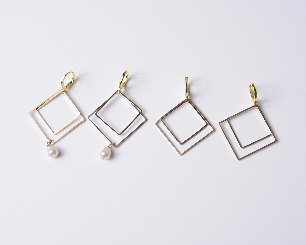 Square Hoops w/ or without pearl