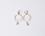 Double Golden Hoops w/ or w/out Pearl
