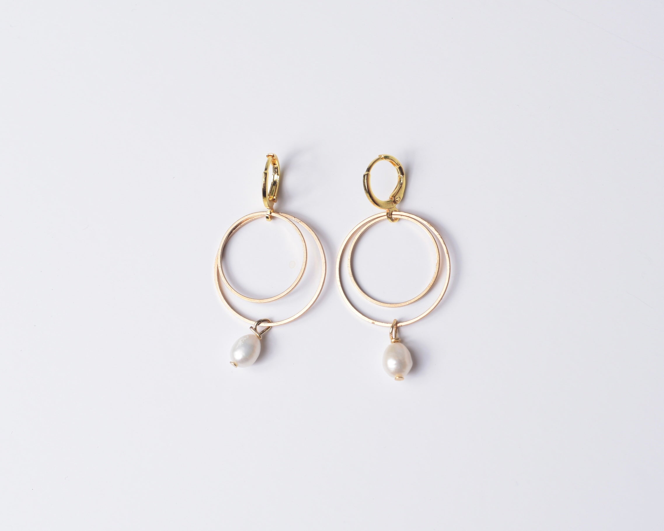 Double Golden Hoops w/ or w/out Pearl